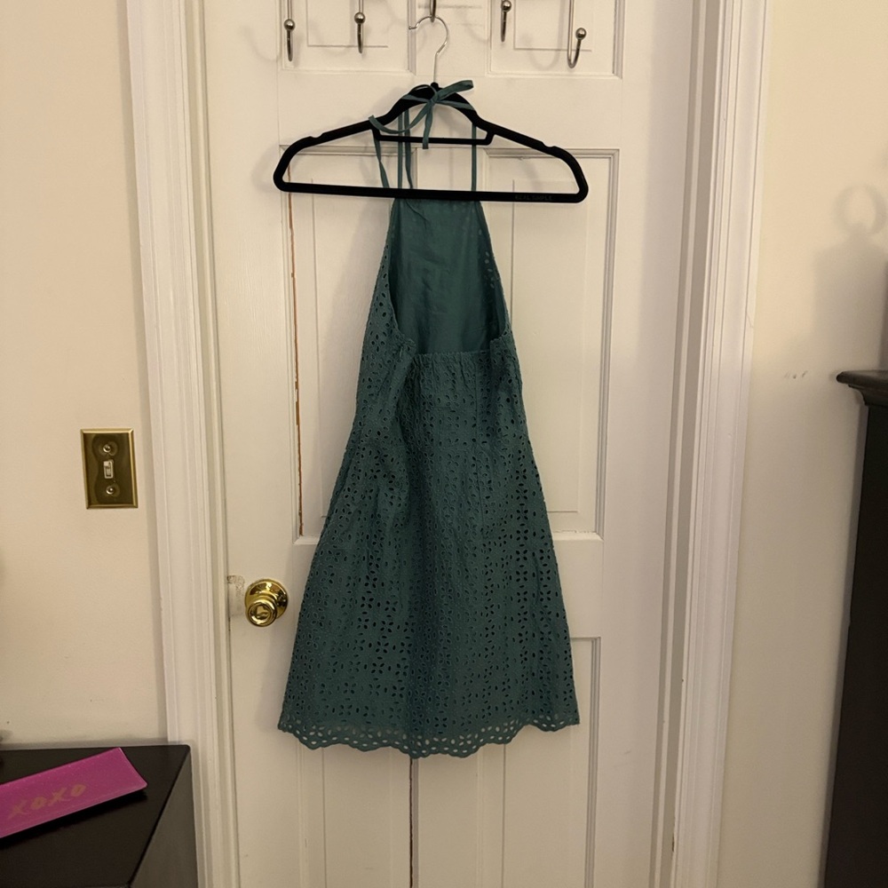 GAP Teal Eyelet Halter Sundress